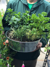 Load image into Gallery viewer, Metal Herb Washtub Planter