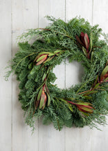 Load image into Gallery viewer, Leucodendron + Sapphire Wreath
