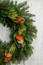 Load image into Gallery viewer, Magnolia + Cedar Wreath

