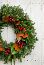 Load image into Gallery viewer, Magnolia + Berry Wreath
