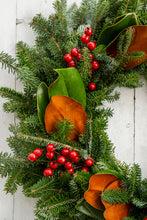 Load image into Gallery viewer, Magnolia + Berry Wreath
