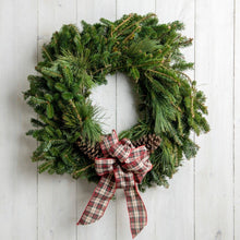 Load image into Gallery viewer, Plaid Pine Wreath
